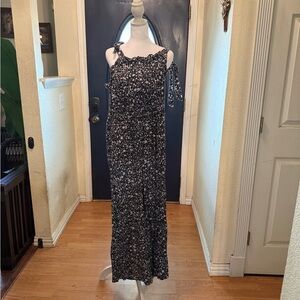 Floral Black & White romper